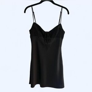 Urban Outfitters Black Satin Chemise